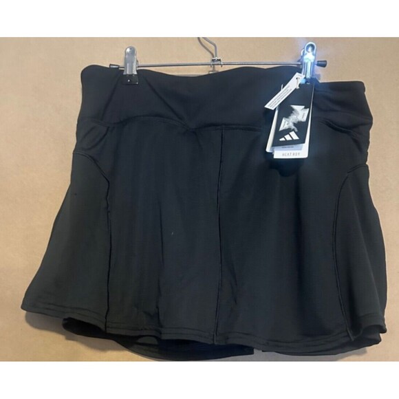 adidas Women's Tennis Match Skirt Size XLarge Black Skort New NWT Golf Walking - Picture 1 of 6